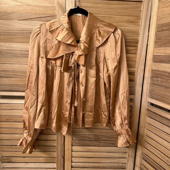 Rare Doen Solange top Blouse in Mother of Pearl Size M - Picture 3 of 10